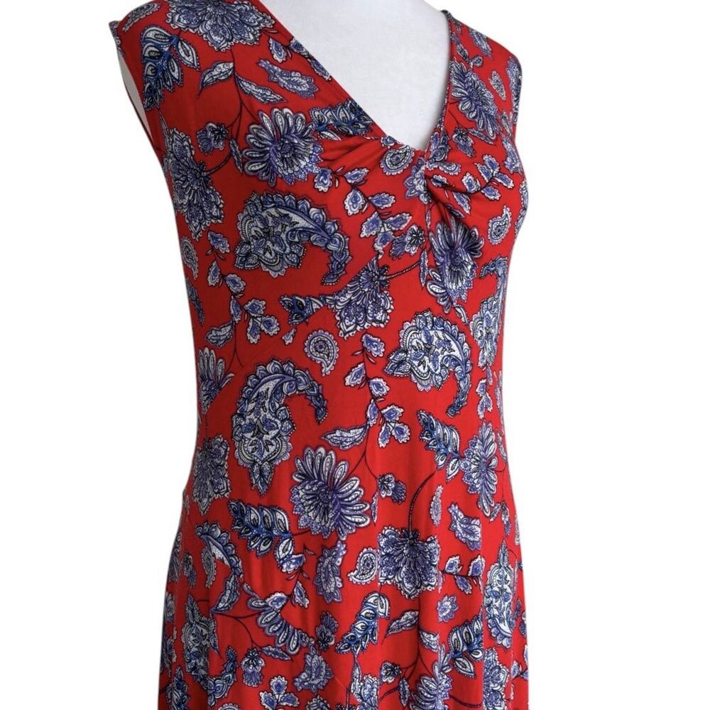 Harper 241 Boho Red Paisley Floral Tank Dress XL Cottagecore Vacay Cruise Resort - Picture 5 of 8